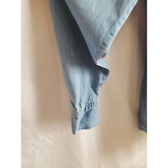 J Jill Womens Denim Button Down Collard Tapered Top Size XS - Picture 2 of 12